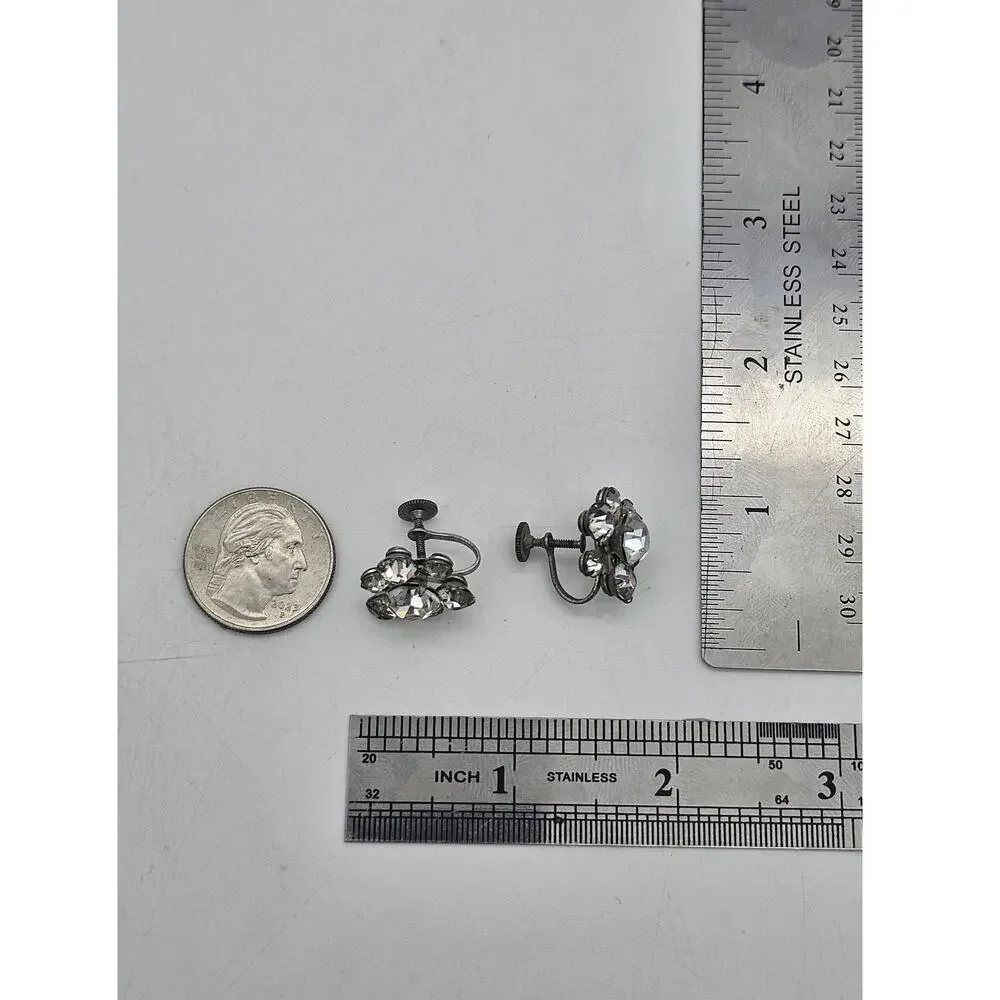 3 pairs VTG Rhinestone Earrings Including Coro - Picture 16 of 16